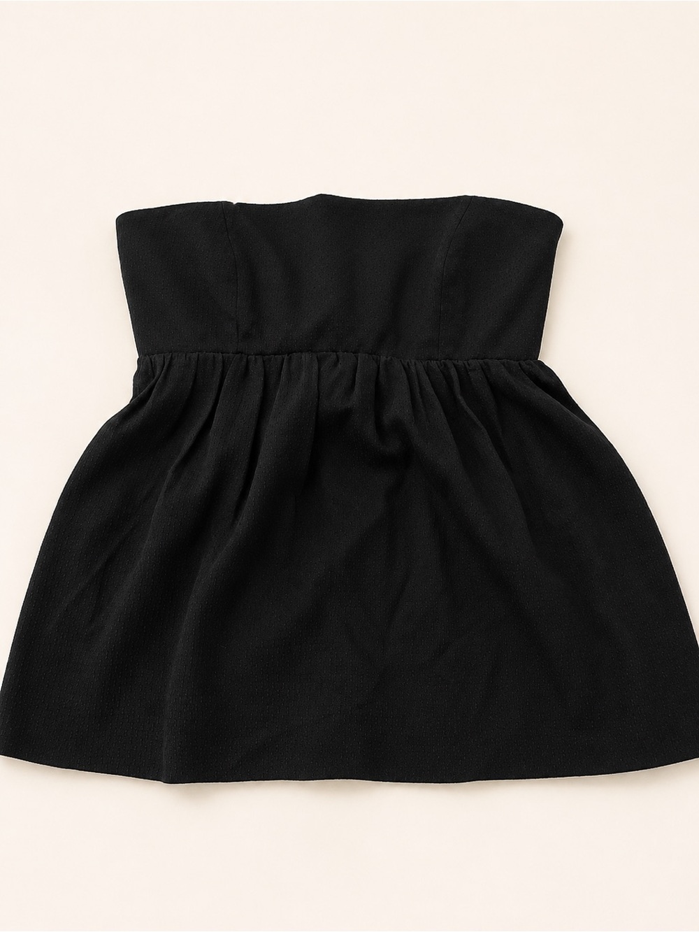 United Colors Of Benetton Black Strapless Peplum Top